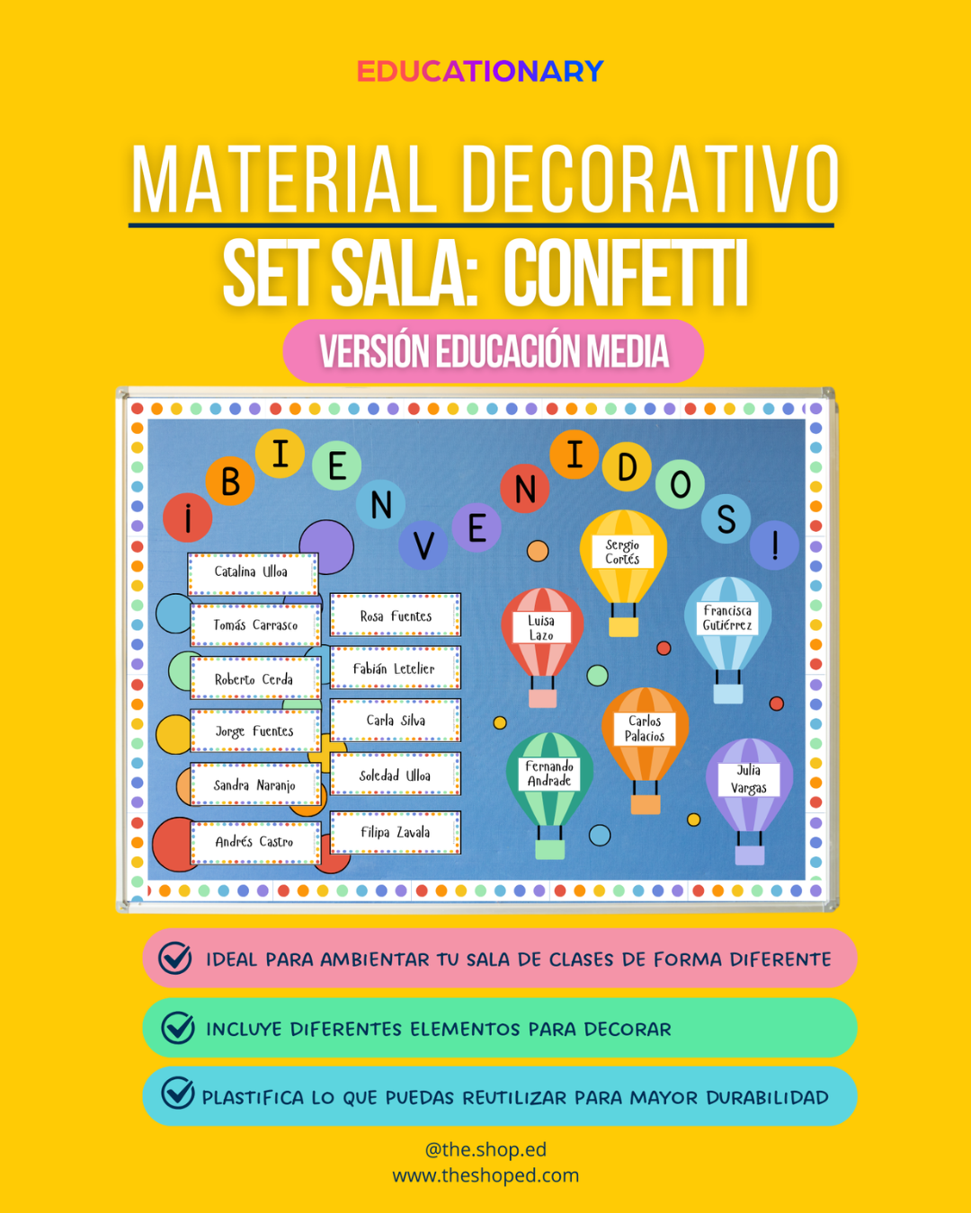 Material decorativo: Set bienvenida para sala - Confetti (Ed.Media)