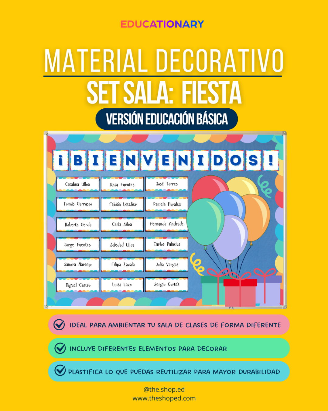 Material decorativo: Set bienvenida para sala - Fiesta (Ed.Básica)
