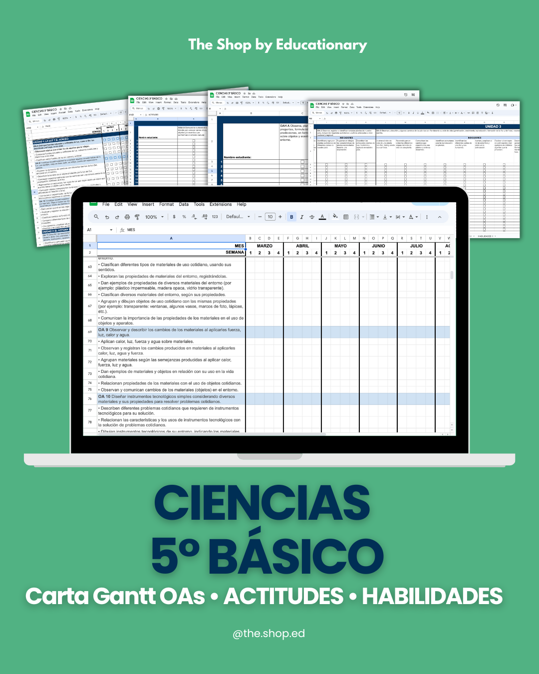 CARTA GANTT OAs - CIENCIAS NATURALES 5° BÁSICO
