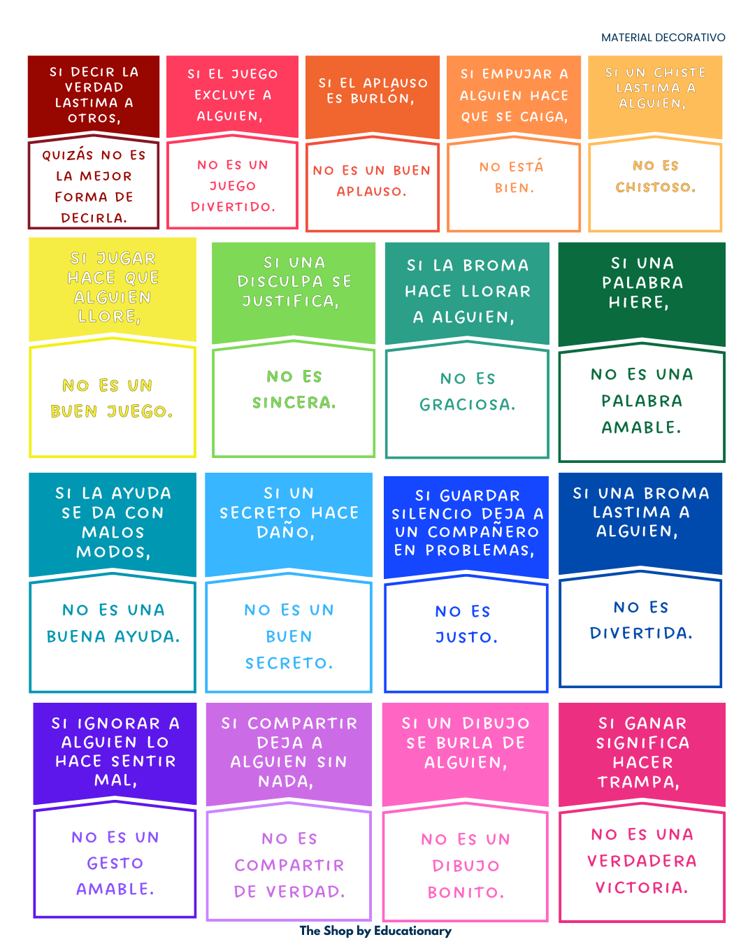 Material decorativo: Set posters para la sana convivencia