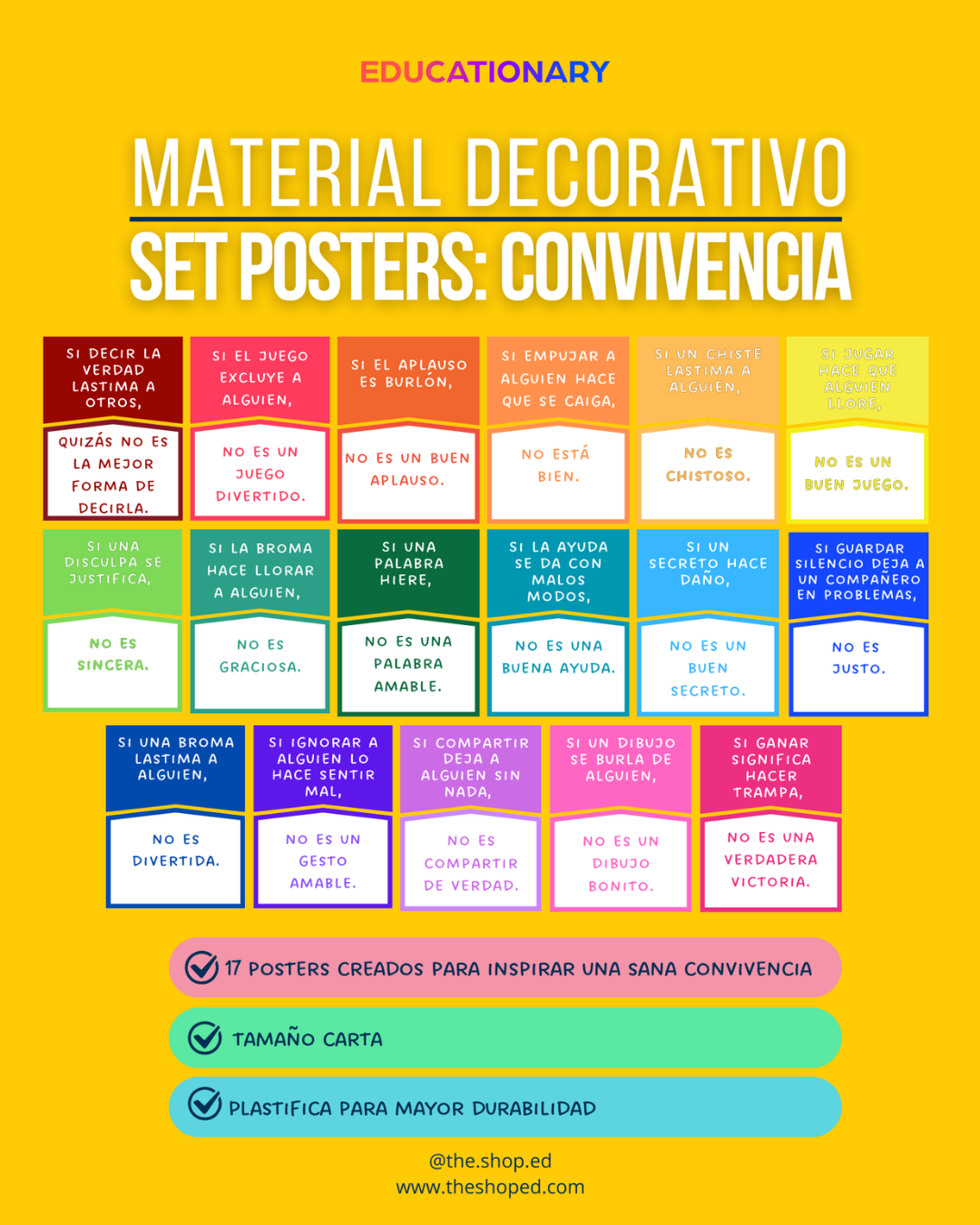 Material decorativo: Set posters para la sana convivencia