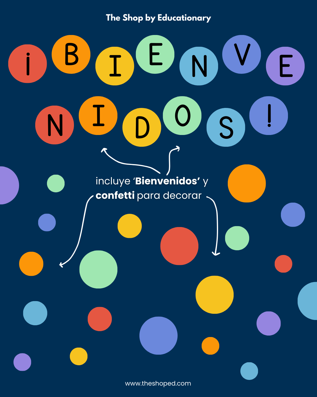 Material decorativo: Set bienvenida para sala - Confetti (Ed.Básica)