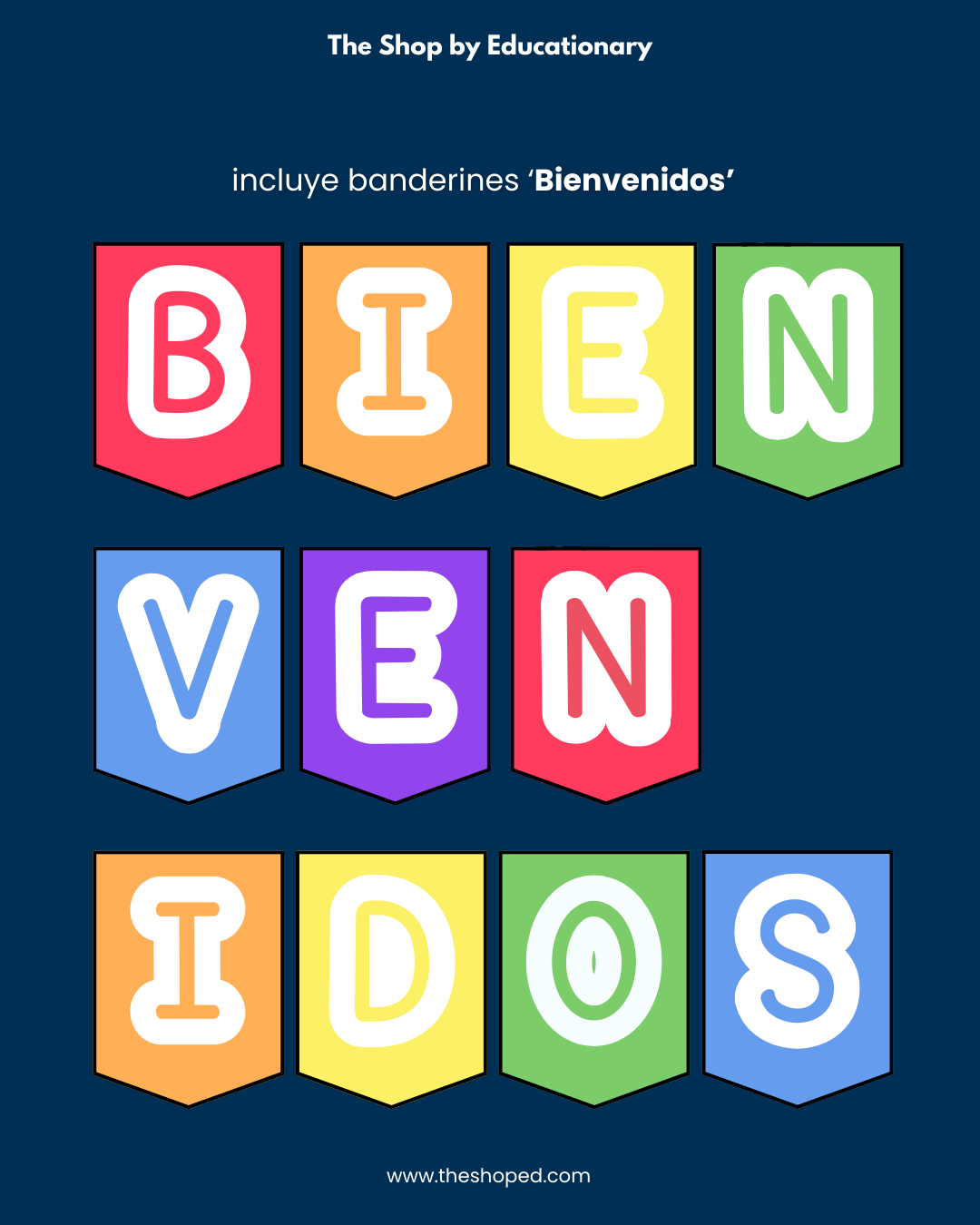 Material decorativo: Set bienvenida para sala - Corzanoes arcoíris (Ed.Básica)