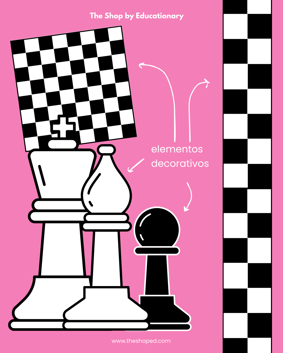 Material decorativo: Set bienvenida para sala - Ajedrez (Ed.Básica)