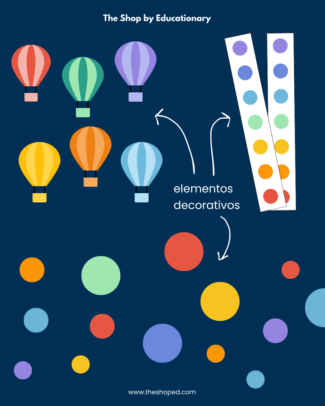 Material decorativo: Set bienvenida para sala - Confetti (Ed.Básica)