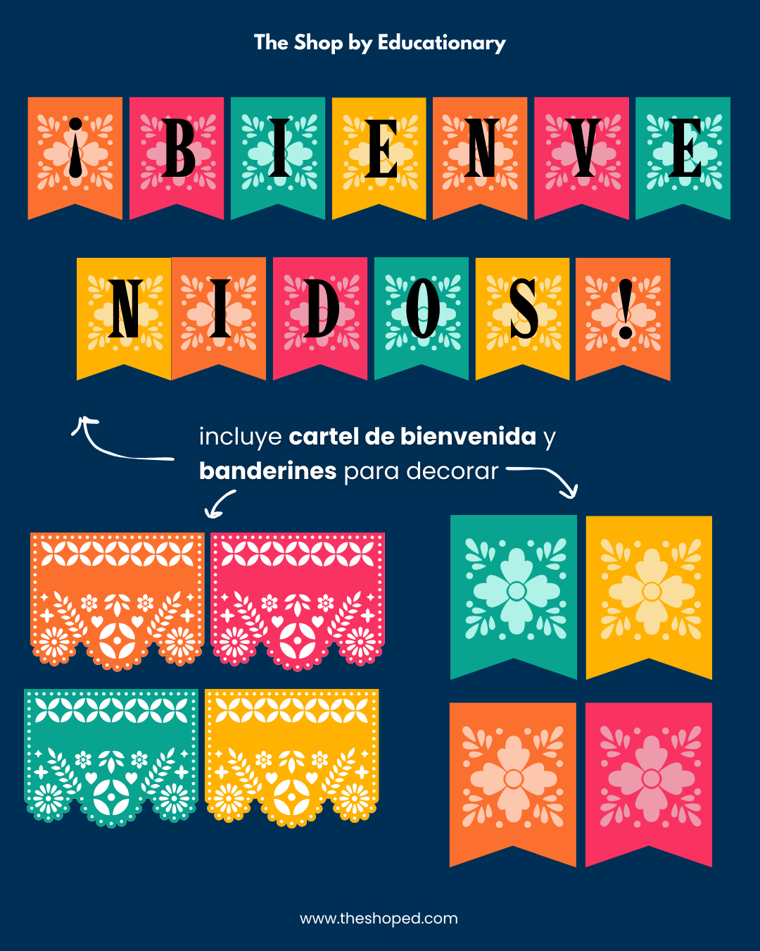 Material decorativo: Set bienvenida para sala - Desierto florido (Ed.Media)