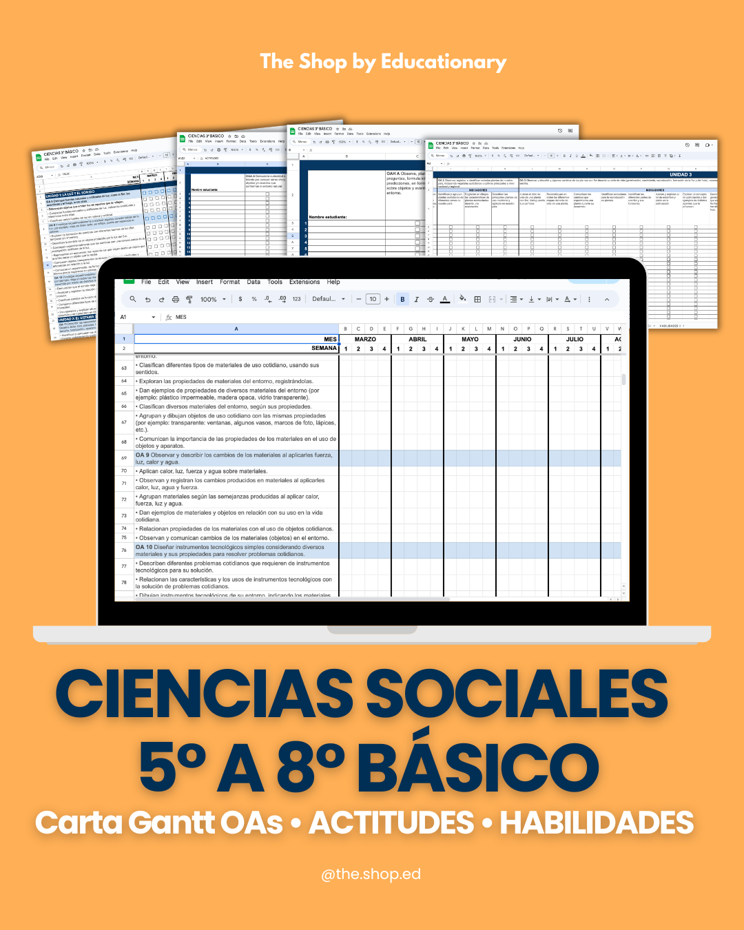 CARTA GANTT OAs - CIENCIAS SOCIALES 5° a 8° BÁSICO