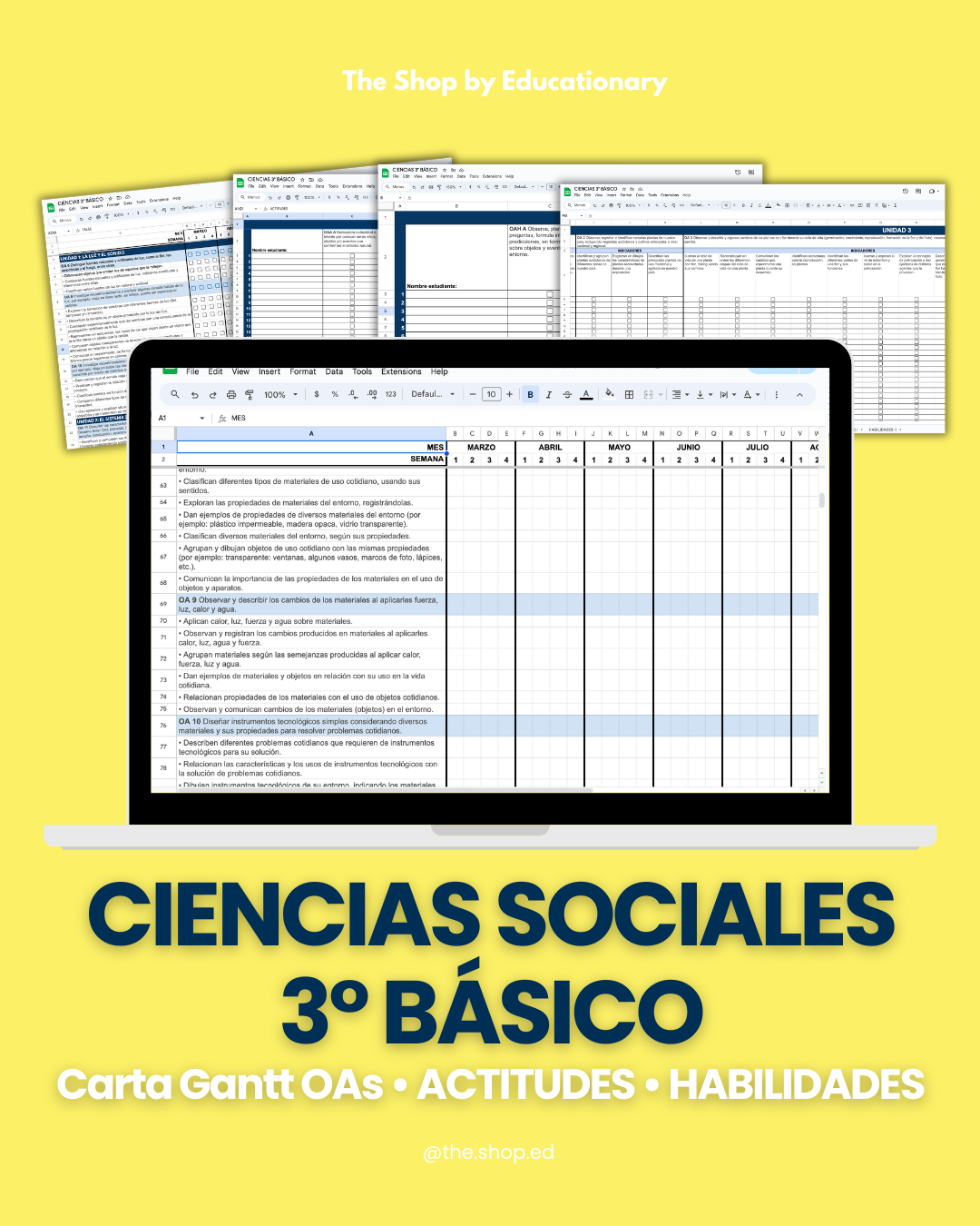 CARTA GANTT OAs - CIENCIAS SOCIALES 3° BÁSICO