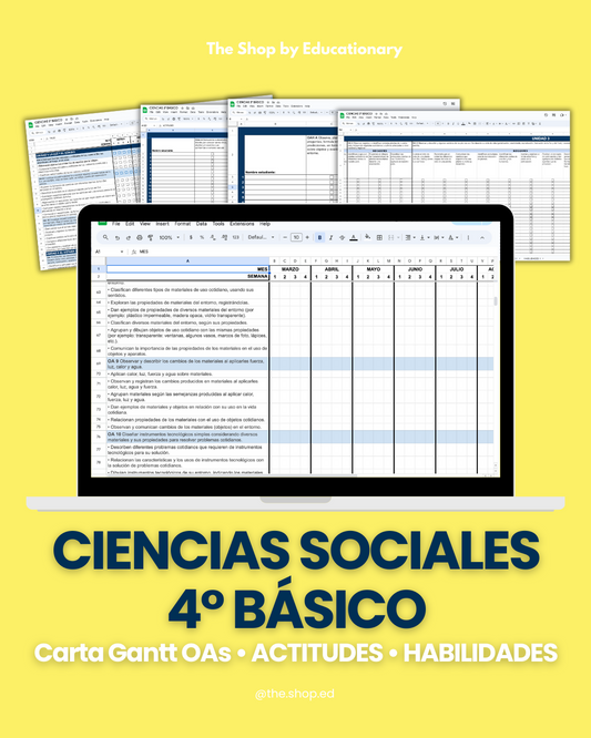 CARTA GANTT OAs - CIENCIAS SOCIALES 4° BÁSICO