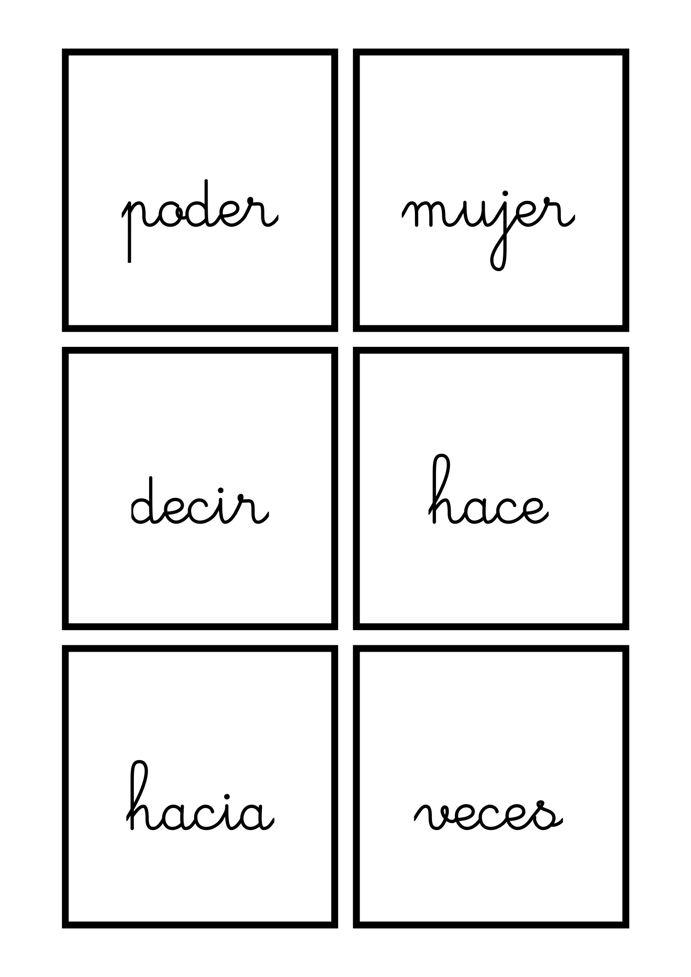 Set 150 palabras de alta frecuencia en español