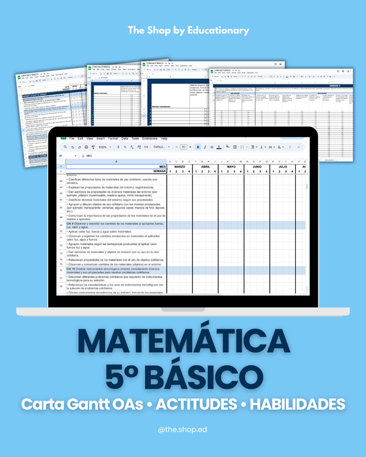 CARTA GANTT OAs - MATEMÁTICA 5° BÁSICO