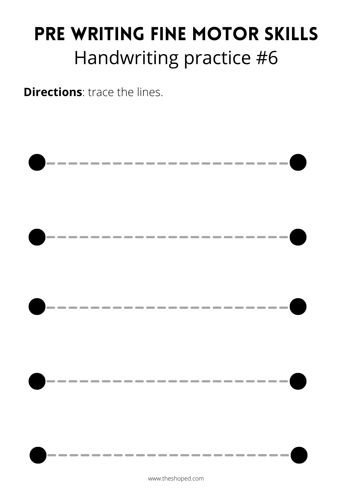 PRE WRITING SKILLS - 20 PRACTICE SHEETS