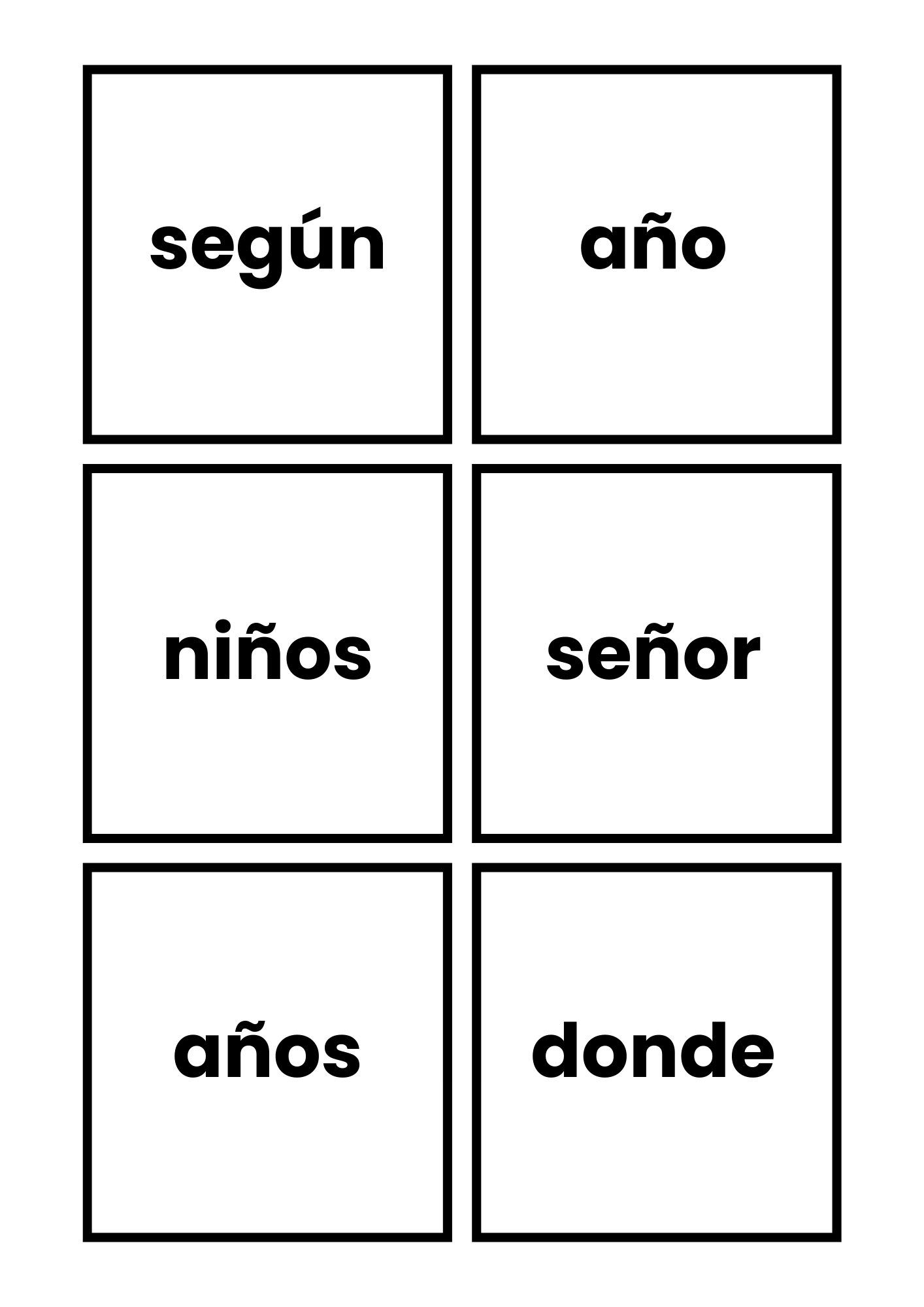 Set 150 palabras de alta frecuencia en español