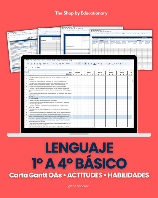 CARTA GANTT OAs - LENGUAJE 1° a 4° BÁSICO