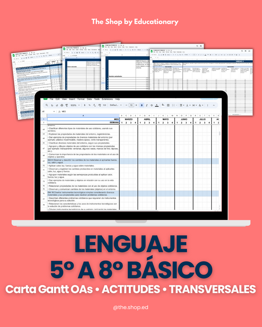 CARTA GANTT OAs - LENGUAJE 5° a 8° BÁSICO