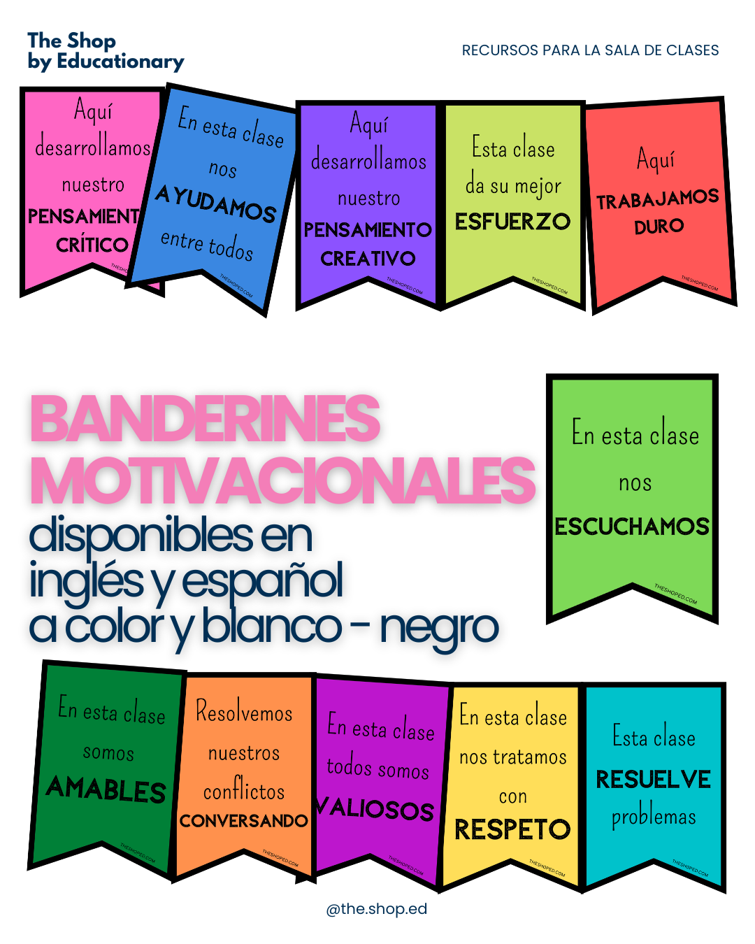 BANDERINES Motivacionales para la sala de clases (En español)