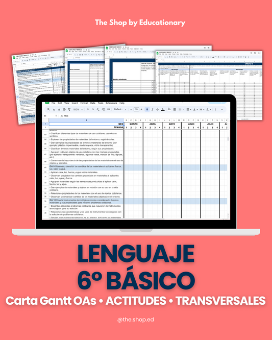 CARTA GANTT OAs - LENGUAJE 6° BÁSICO