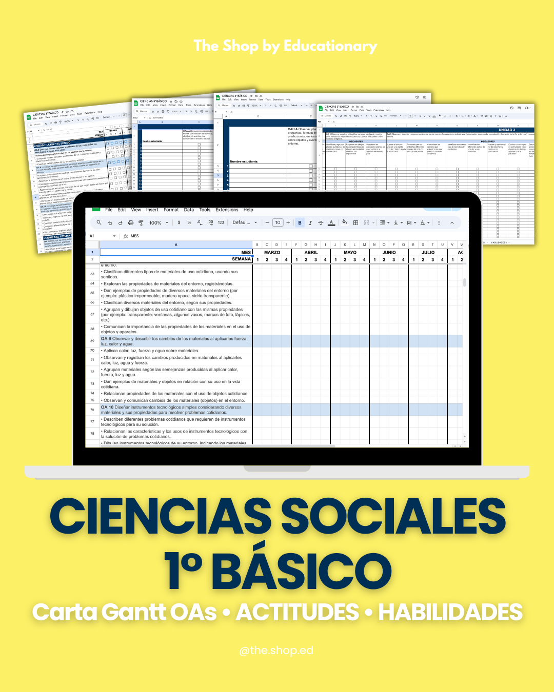 CARTA GANTT OAs - CIENCIAS SOCIALES 1° BÁSICO