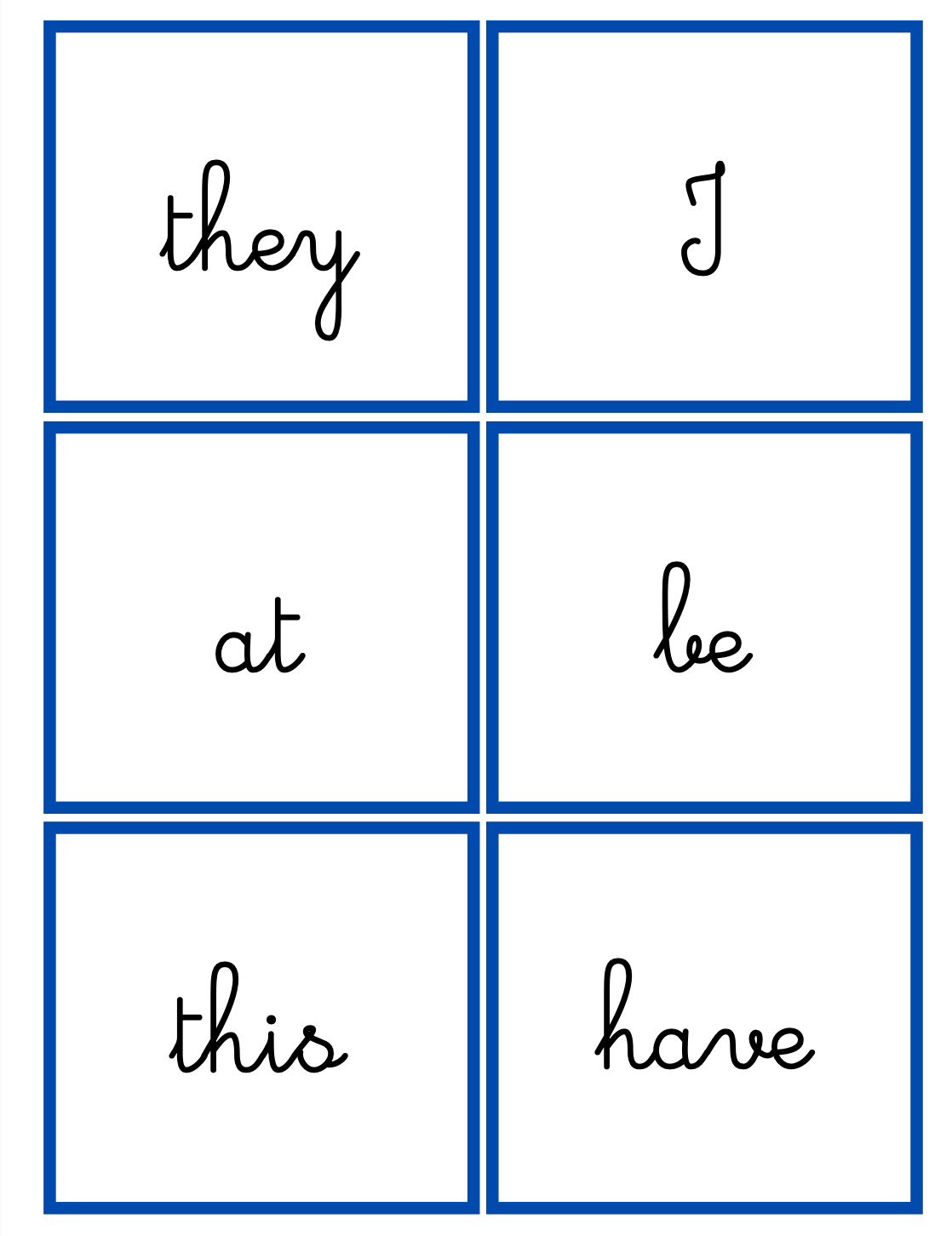 High Frequency Words Set 1