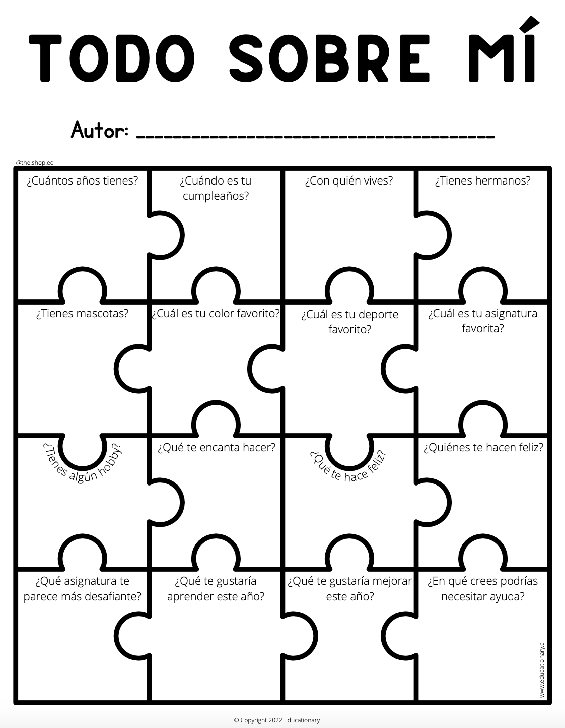 IMPRIMIBLES: 10 Actividades primeros días de clases (en español)