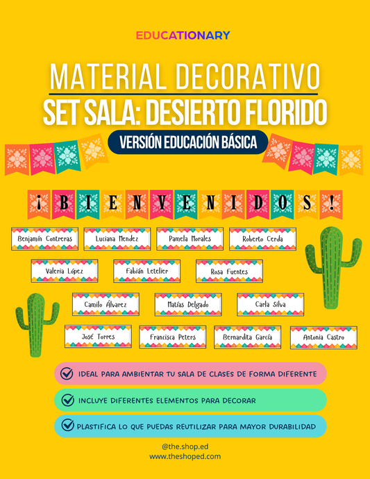 Material decorativo: Set bienvenida para sala - Desierto florido (Ed.Básica)