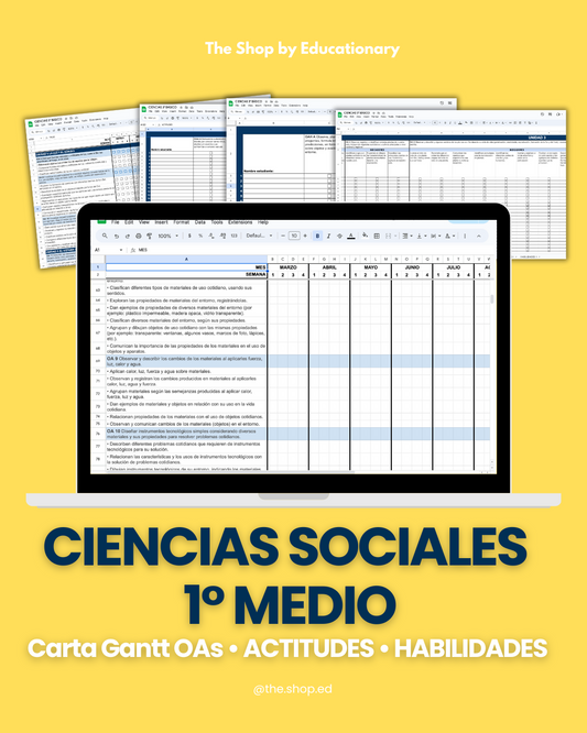 CARTA GANTT OAs - CIENCIAS SOCIALES 1° MEDIO