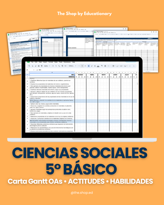 CARTA GANTT OAs - CIENCIAS SOCIALES 5° BÁSICO