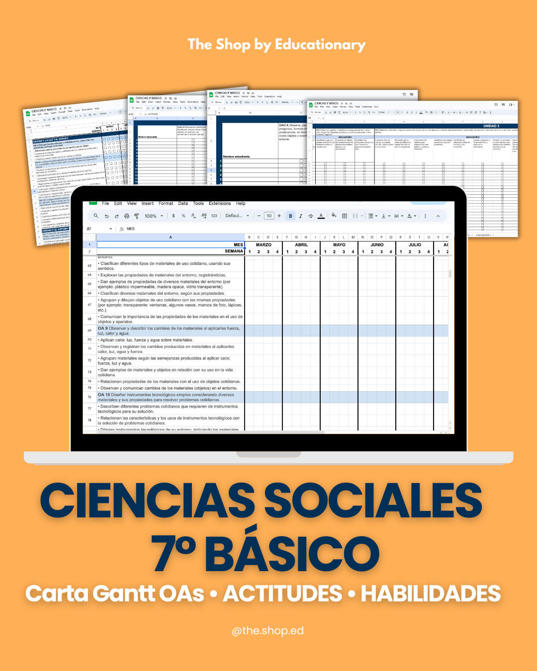 CARTA GANTT OAs - CIENCIAS SOCIALES 7° BÁSICO